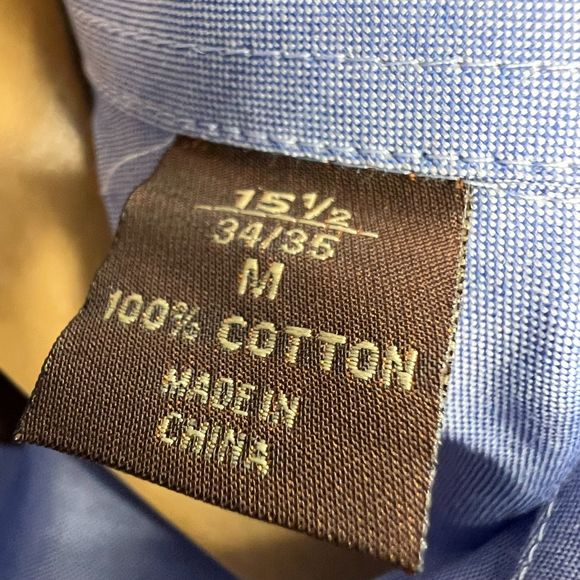 Tasso Elba shirt Medium 34/35 mens long sleeve button up 15 1/2 blue lot of 2 - Picture 8 of 10